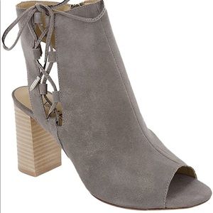 Vanely  shoes peep toe suede ankle boots / sandals